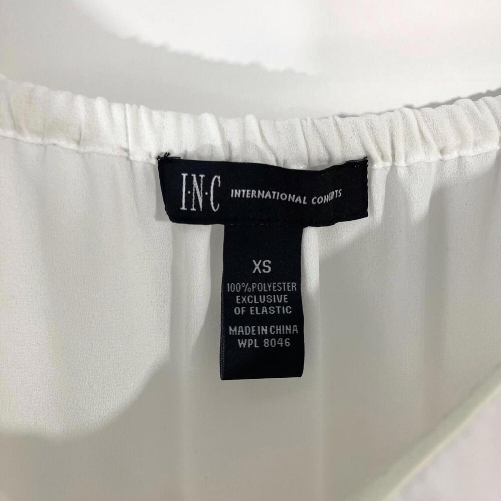 INC International Concepts Women’s Size XS Washed White Off the Shoulder Blouse - Picture 5 of 12